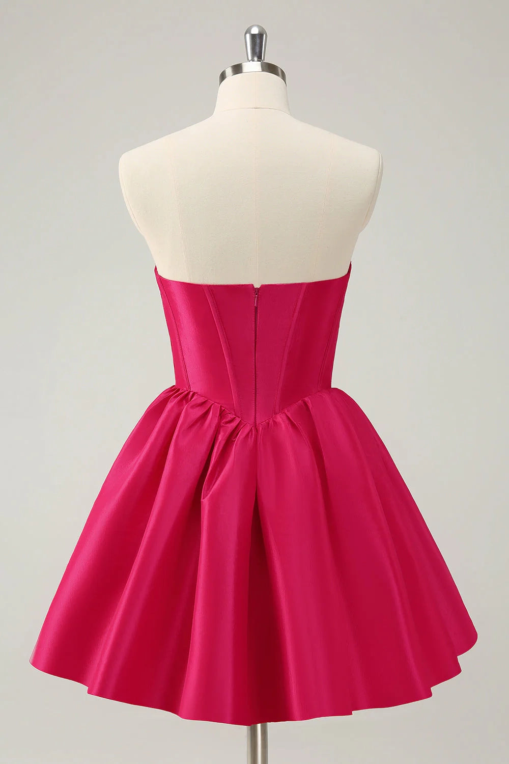 DingJi Wedding Cute A-Shape Sweetheart Bunch Satin Homecoming Dresses